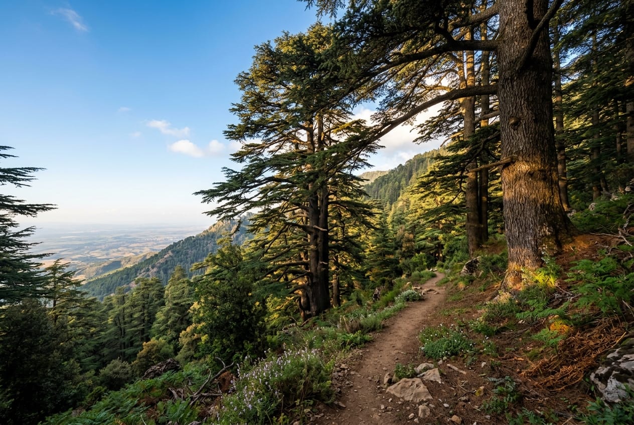 Forêt de cèdres de l'Atlas au Parc National de Chréa dans la wilaya de Blida
