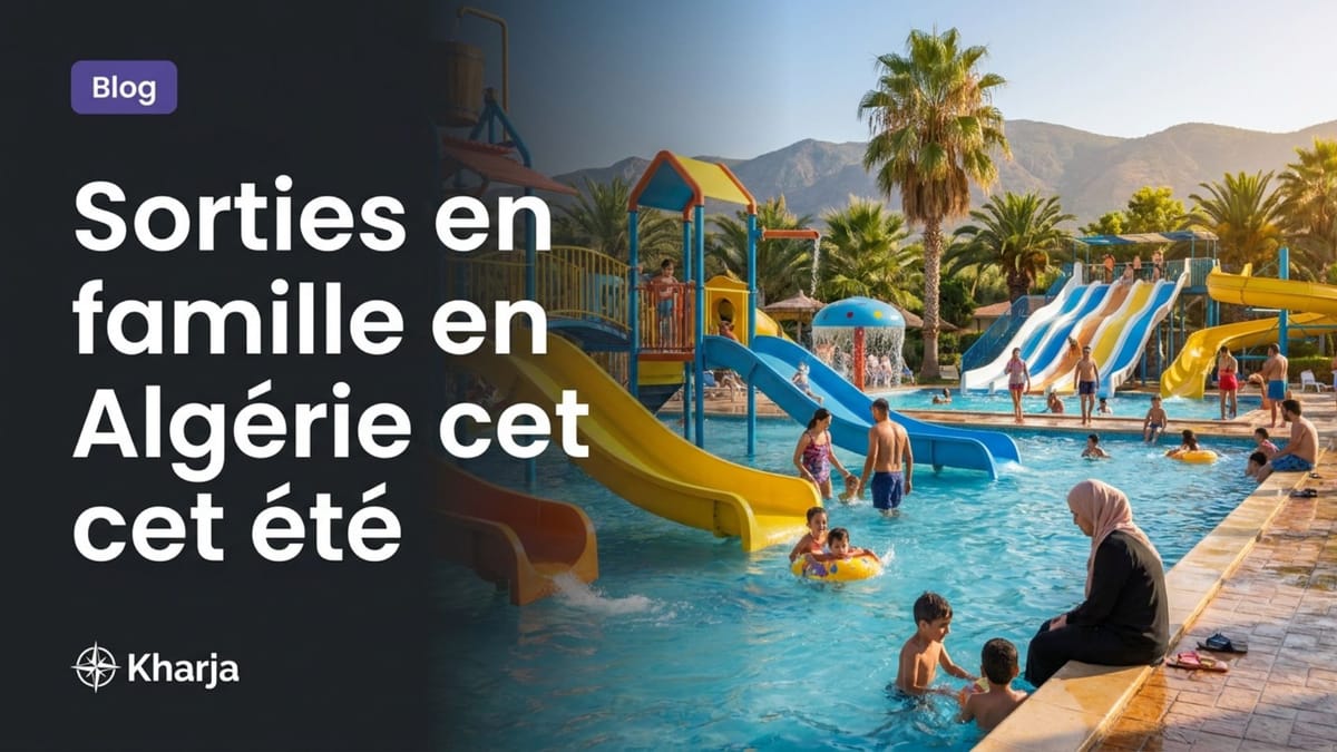 Parc aquatique familial et toboggans sous le soleil en Algérie