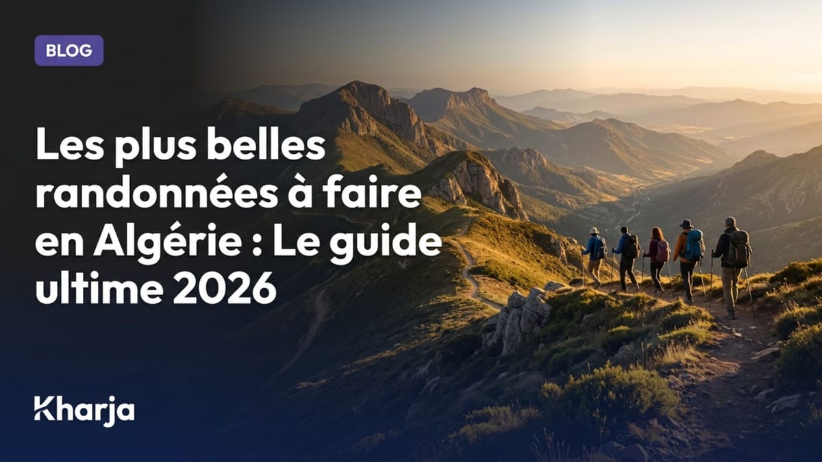 Groupe de randonneurs marchant sur les sentiers du Djurdjura en Algérie
