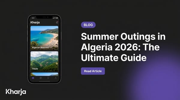 Summer scenery in Algeria with beautiful beaches and mountains under a blue sky