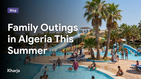 Family water park and slides under the sun in Algeria