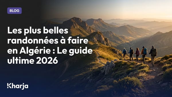 Groupe de randonneurs marchant sur les sentiers du Djurdjura en Algérie